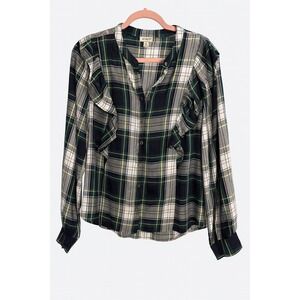 J.Crew Plaid Ruffle Blouse – Size Medium – NWT (MSRP $90)